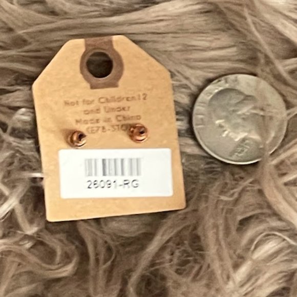 Gold Plated Helmet Studded Earrings - Picture 2 of 2